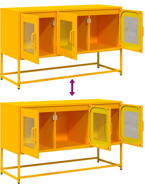 Încărcați imaginea în vizualizatorul Galerie, Dulap TV, galben muștar, 100,5x39x60,5 cm, oțel laminat la rece
