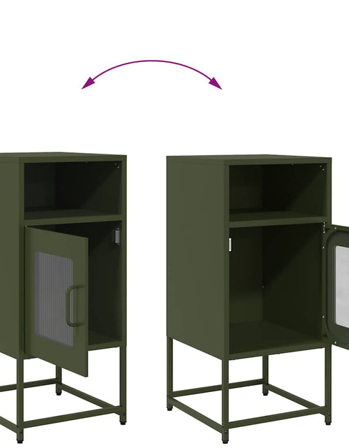 Загрузите изображение в средство просмотра галереи, Noptieră, verde măslină, 36x39x78 cm, oțel laminat la rece
