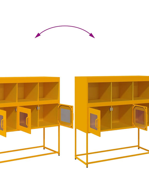 Загрузите изображение в средство просмотра галереи, Dulap, galben muștar, 100,5x39x107 cm, oțel laminat la rece
