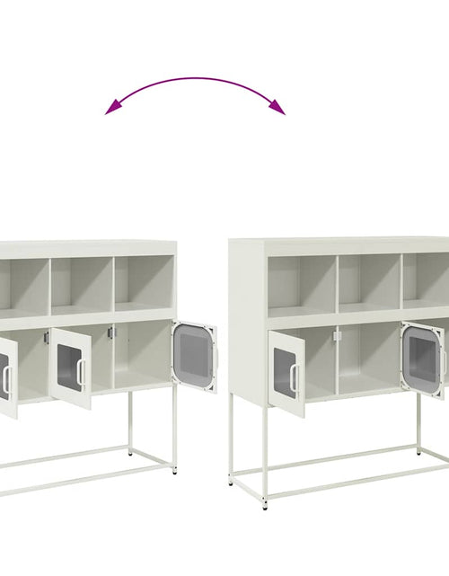 Загрузите изображение в средство просмотра галереи, Dulap, alb, 100,5x39x107 cm, oțel laminat la rece

