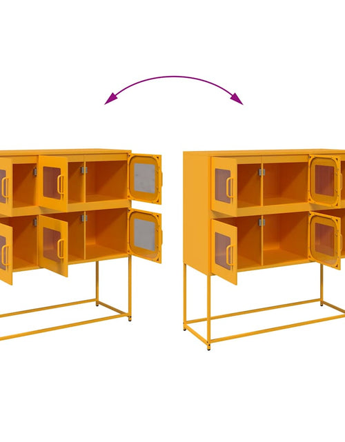 Загрузите изображение в средство просмотра галереи, Dulap, galben muștar, 100,5x39x107 cm, oțel laminat la rece
