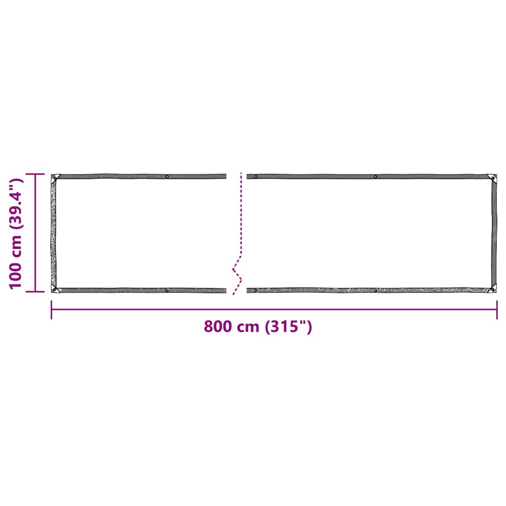 Prelata transparenta cu ochiuri 1x8 m polietilena