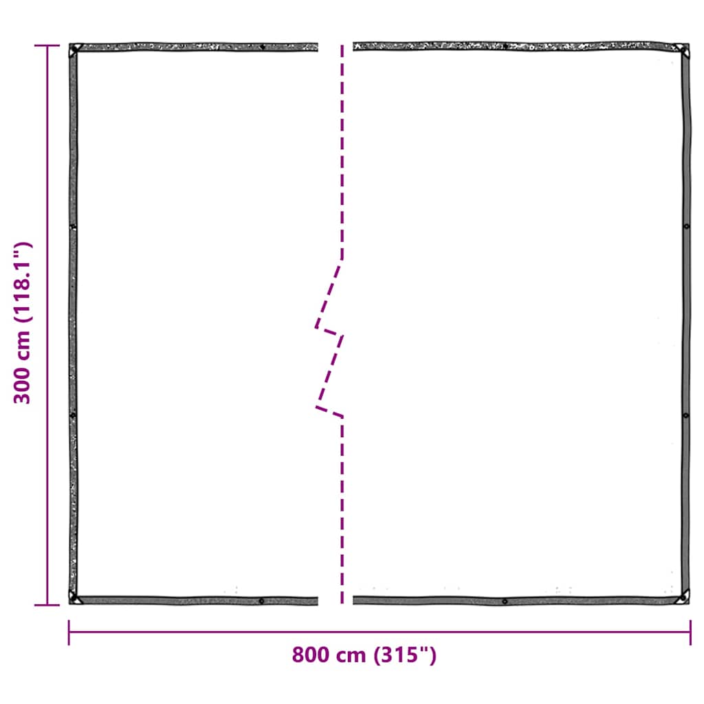 Prelata transparenta cu ochiuri 3x8 m polietilena