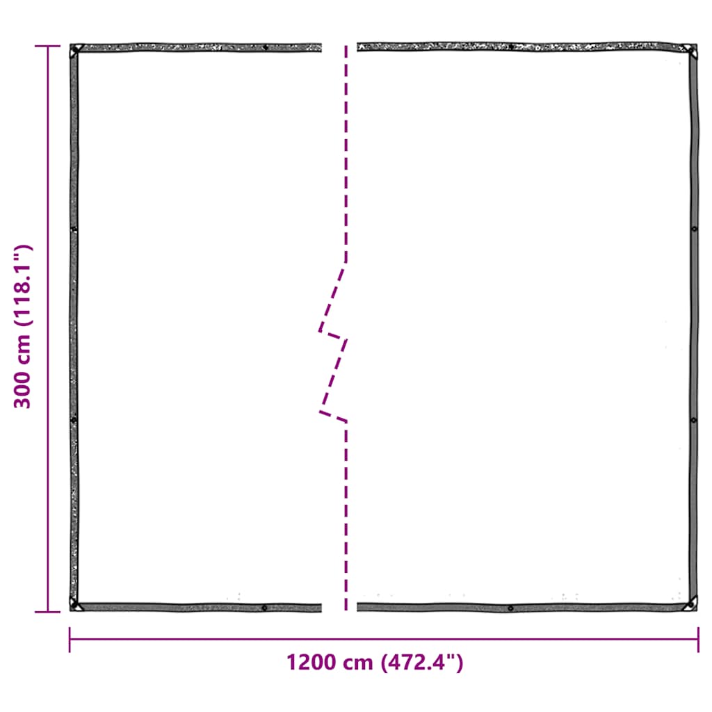 Prelata transparenta cu ochiuri 3x12 m polietilena