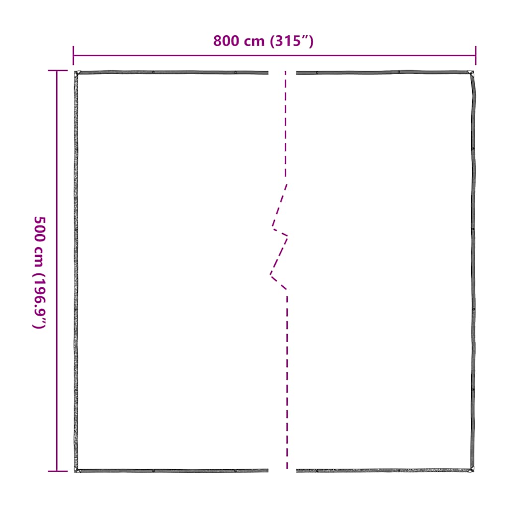 Prelata transparenta cu ochiuri 5x8 m polietilena