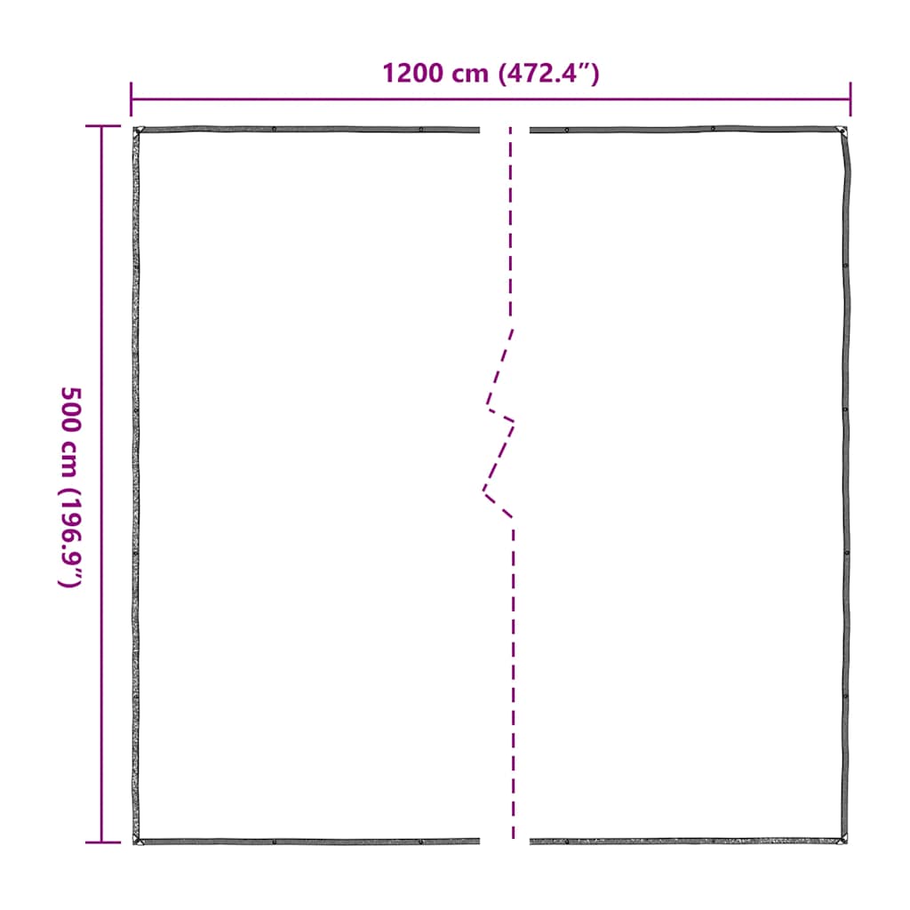 Prelata transparenta cu ochiuri 5x12 m polietilena