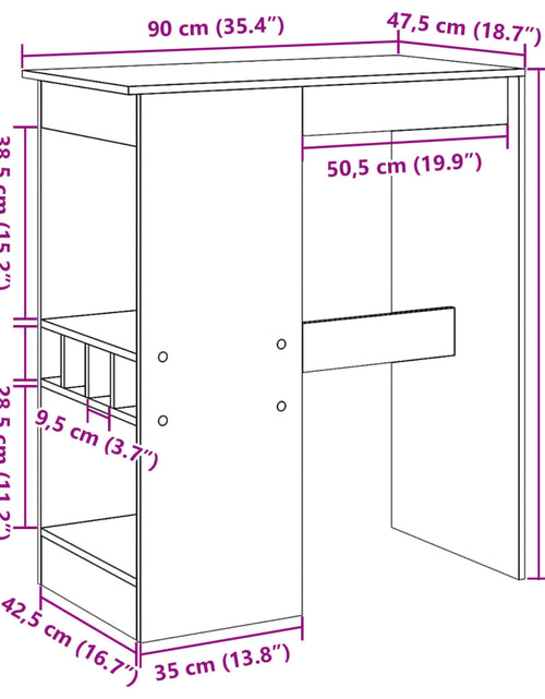 Загрузите изображение в средство просмотра галереи, Masă de bar cu raft, alb, 90x47,5x103,5 cm, lemn prelucrat
