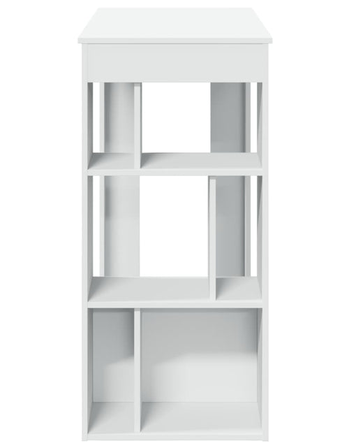 Încărcați imaginea în vizualizatorul Galerie, Masă de bar cu rafturi, alb, 102x50x103,5 cm, lemn prelucrat
