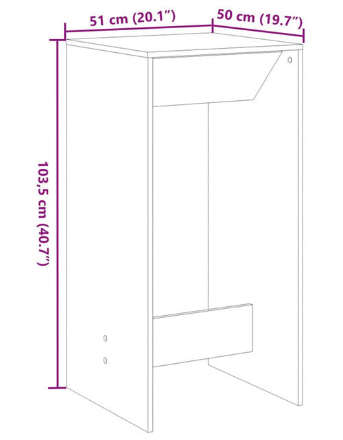 Загрузите изображение в средство просмотра галереи, Masă de bar, stejar maro, 51x50x103,5 cm, lemn prelucrat
