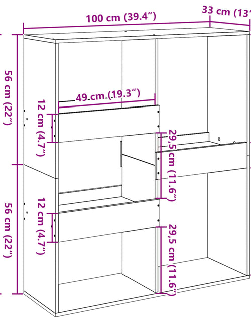 Загрузите изображение в средство просмотра галереи, Bibliotecă/Separator de cameră stejar artizanal, 100x33x115 cm
