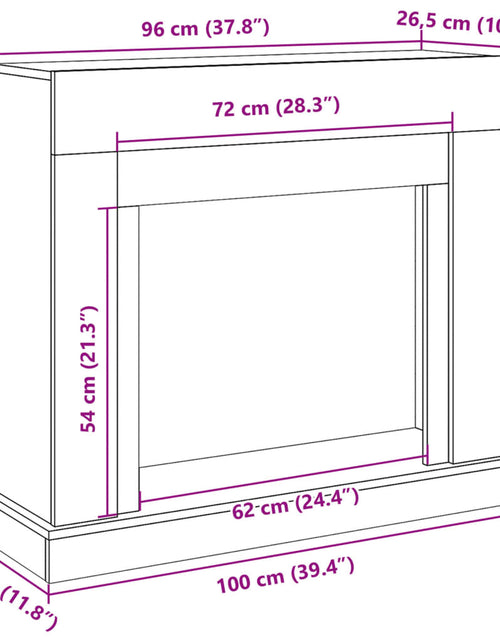 Încărcați imaginea în vizualizatorul Galerie, Mască de șemineu, gri beton, 100x30x87,5 cm, lemn prelucrat
