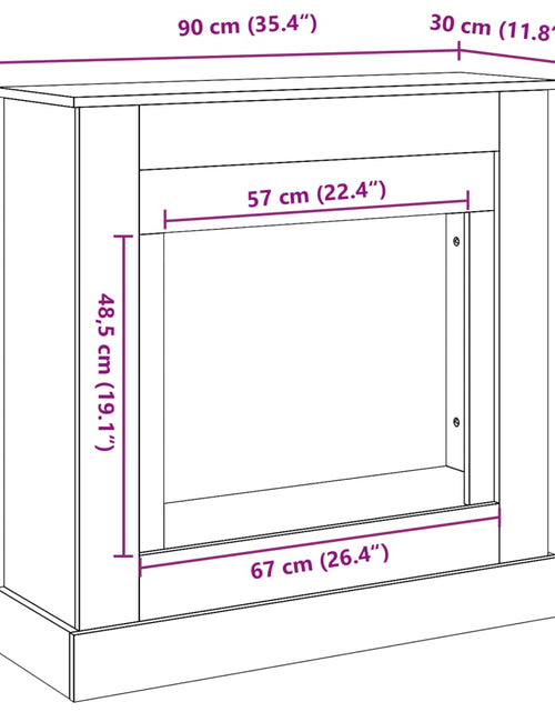 Загрузите изображение в средство просмотра галереи, Mască de șemineu, stejar fumuriu 90x30x90 cm, lemn prelucrat
