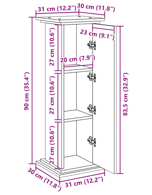 Încărcați imaginea în vizualizatorul Galerie, Suport prezentare cu depozitare alb 31x30x90 cm lemn prelucrat
