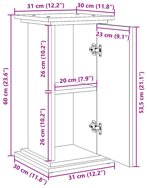 Загрузите изображение в средство просмотра галереи, Suport prezentare cu depozitare alb 31x30x60 cm lemn prelucrat
