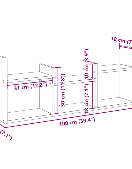 Încărcați imaginea în vizualizatorul Galerie, Dulap de perete, lemn vechi, 100x18x40 cm, lemn prelucrat
