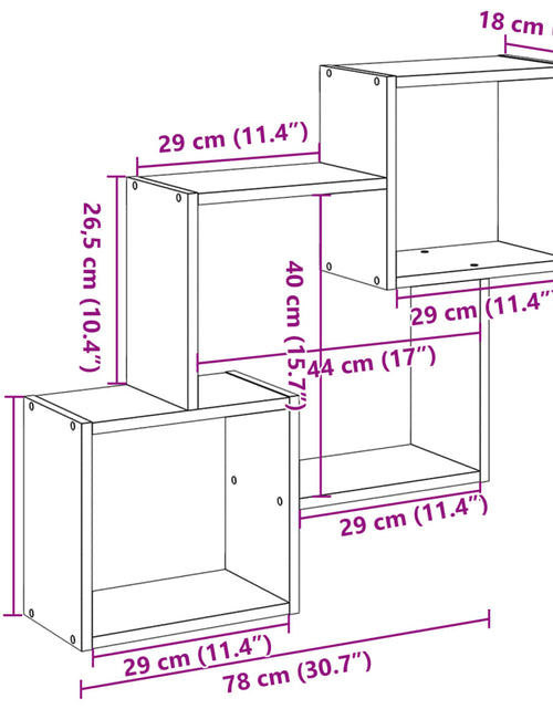 Încărcați imaginea în vizualizatorul Galerie, Dulap de perete, stejar artizanal, 78x18x71 cm, lemn prelucrat
