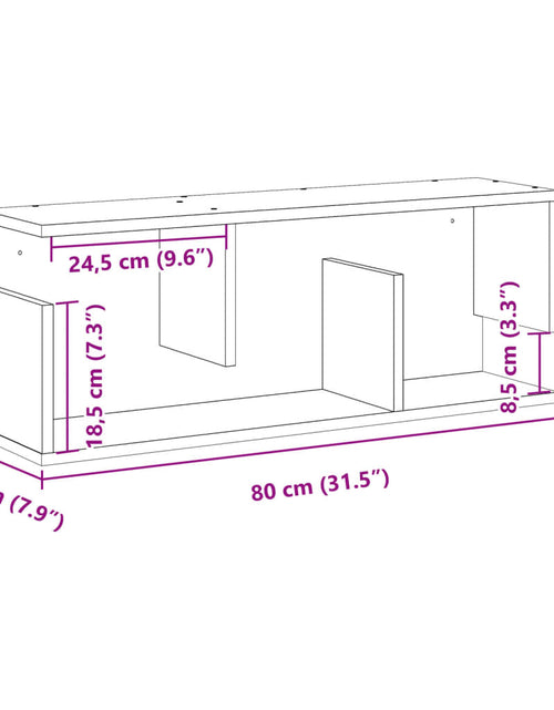 Загрузите изображение в средство просмотра галереи, Dulap de perete, stejar artizanal, 80x20x30 cm, lemn prelucrat
