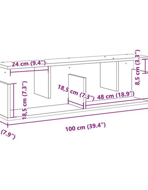 Загрузите изображение в средство просмотра галереи, Dulap de perete, stejar fumuriu, 100x20x30 cm, lemn prelucrat
