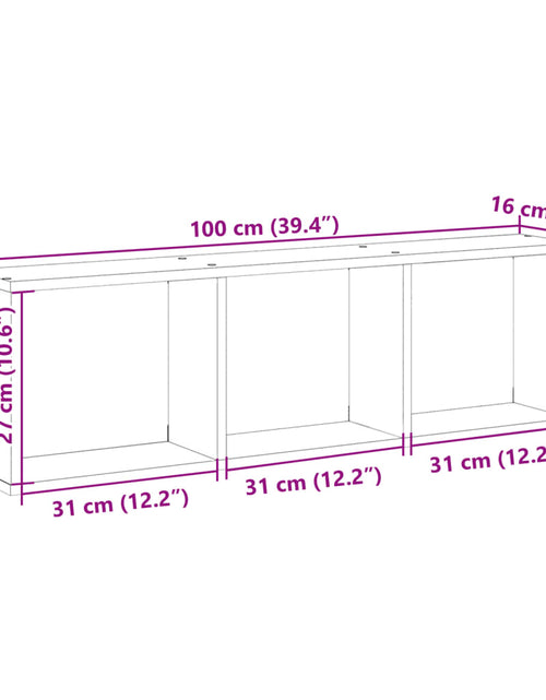 Загрузите изображение в средство просмотра галереи, Dulap de perete, stejar maro, 100x16x30 cm, lemn prelucrat
