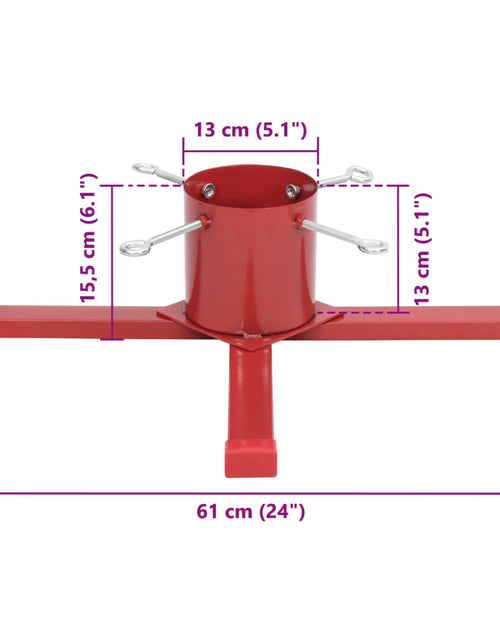 Încărcați imaginea în vizualizatorul Galerie, Suport brad de Crăciun, roșu, 61x61x15,5 cm
