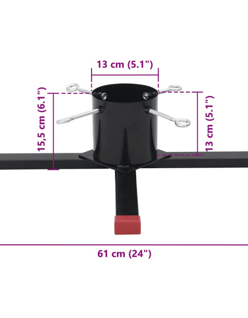 Încărcați imaginea în vizualizatorul Galerie, Suport brad de Crăciun, negru, 61x61x15,5 cm
