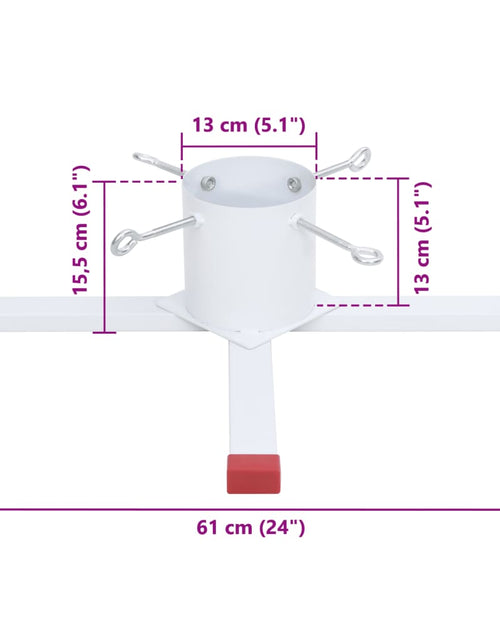 Încărcați imaginea în vizualizatorul Galerie, Suport brad de Crăciun, alb, 61x61x15,5 cm
