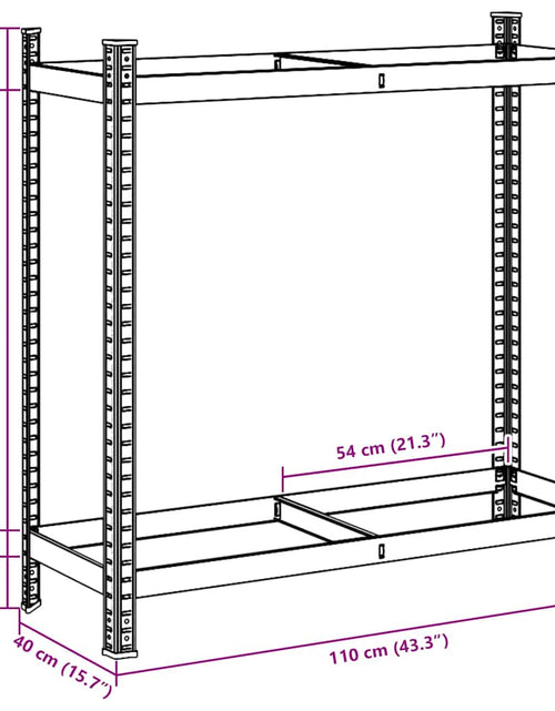 Загрузите изображение в средство просмотра галереи, Raft pentru anvelope cu 2 straturi Argintiu 110x40x109 cm Oțel
