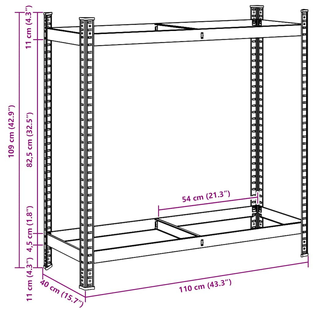 Raft pentru anvelope cu 2 straturi Argintiu 110x40x109 cm Oțel