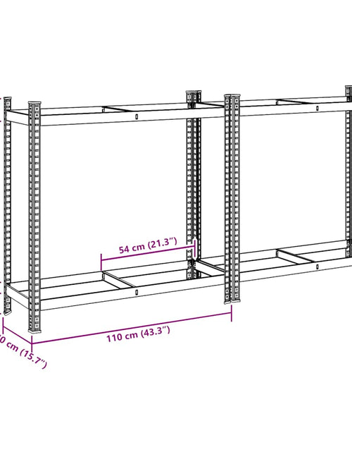 Încărcați imaginea în vizualizatorul Galerie, Rafturi pentru anvelope cu 2 straturi 2 buc Argintiu Oțel
