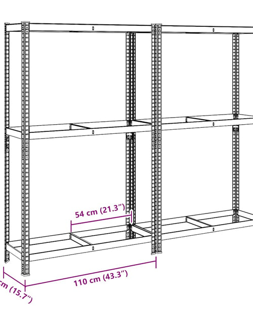 Încărcați imaginea în vizualizatorul Galerie, Rafturi pentru anvelope cu 2 straturi 2 buc Argintiu oțel&amp;lemn
