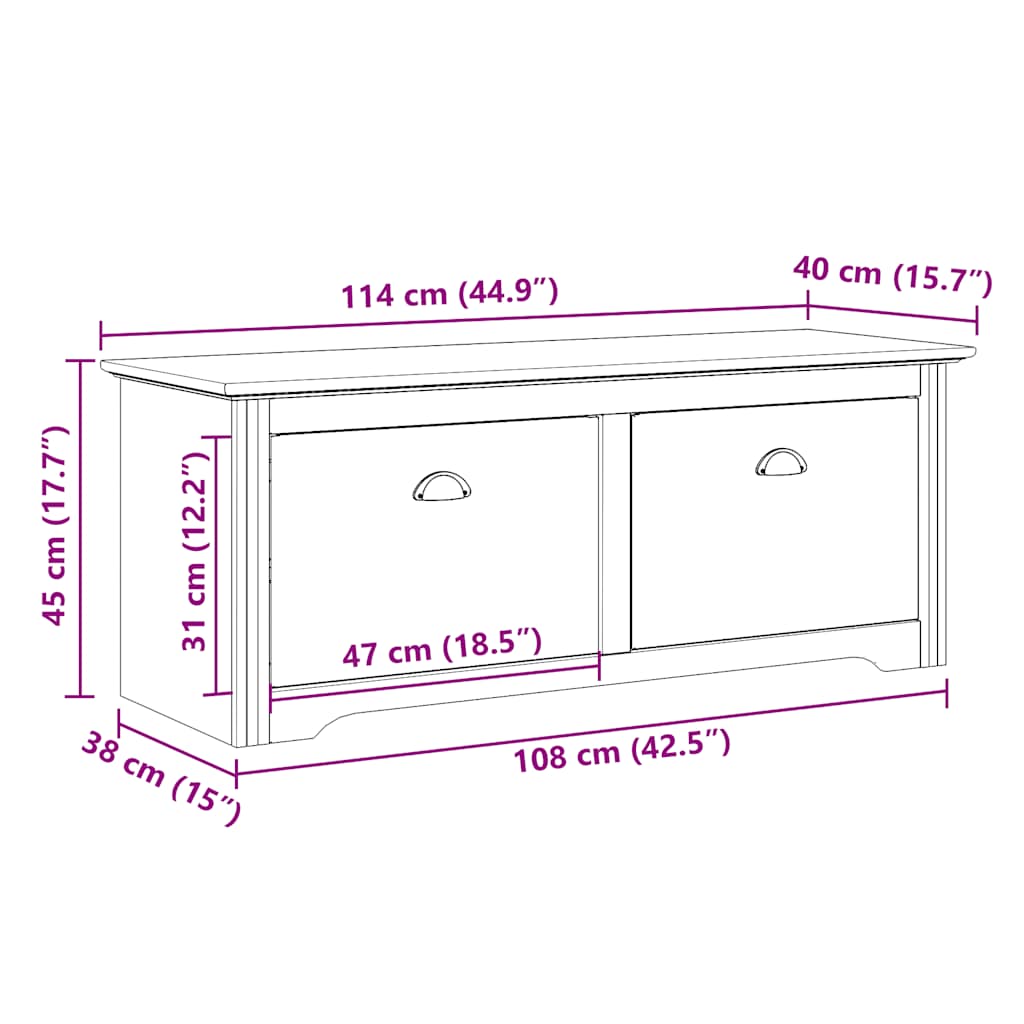 Bancă pentru hol „BODO” gri 114x40x45 cm