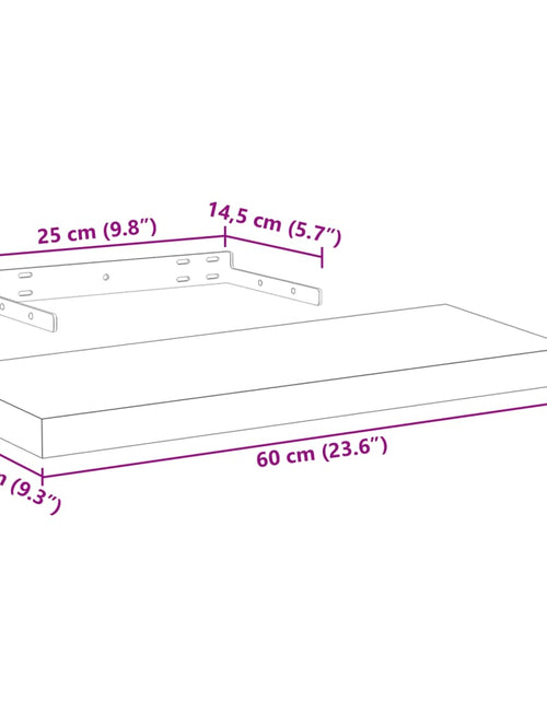 Încărcați imaginea în vizualizatorul Galerie, Raft plutitor, 60x23,5x4 cm, lemn prelucrat
