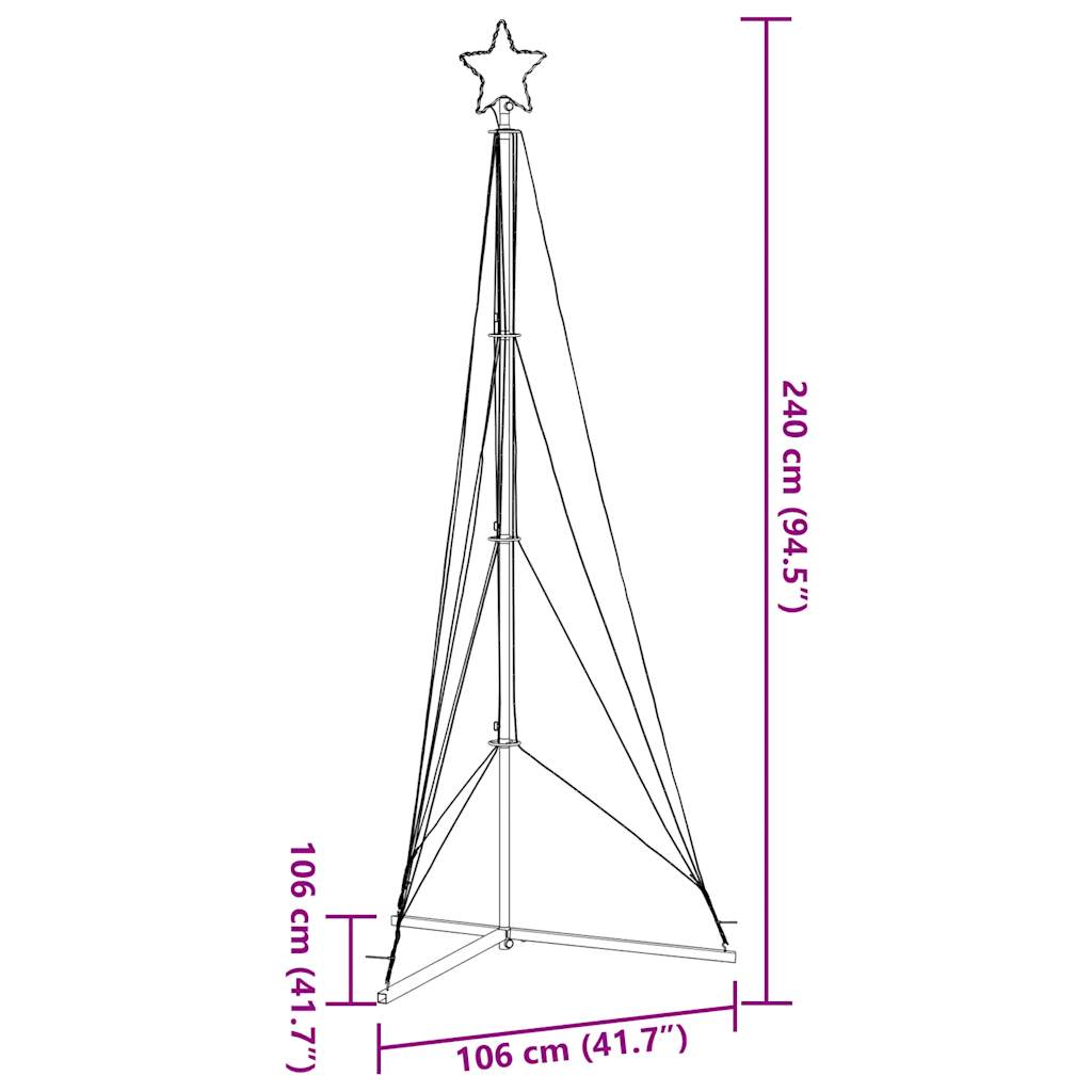 Instalație brad de Crăciun 483 LED-uri, alb cald, 240 cm