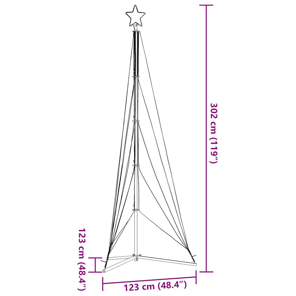 Instalație brad de Crăciun 525 LED-uri, alb cald, 302 cm