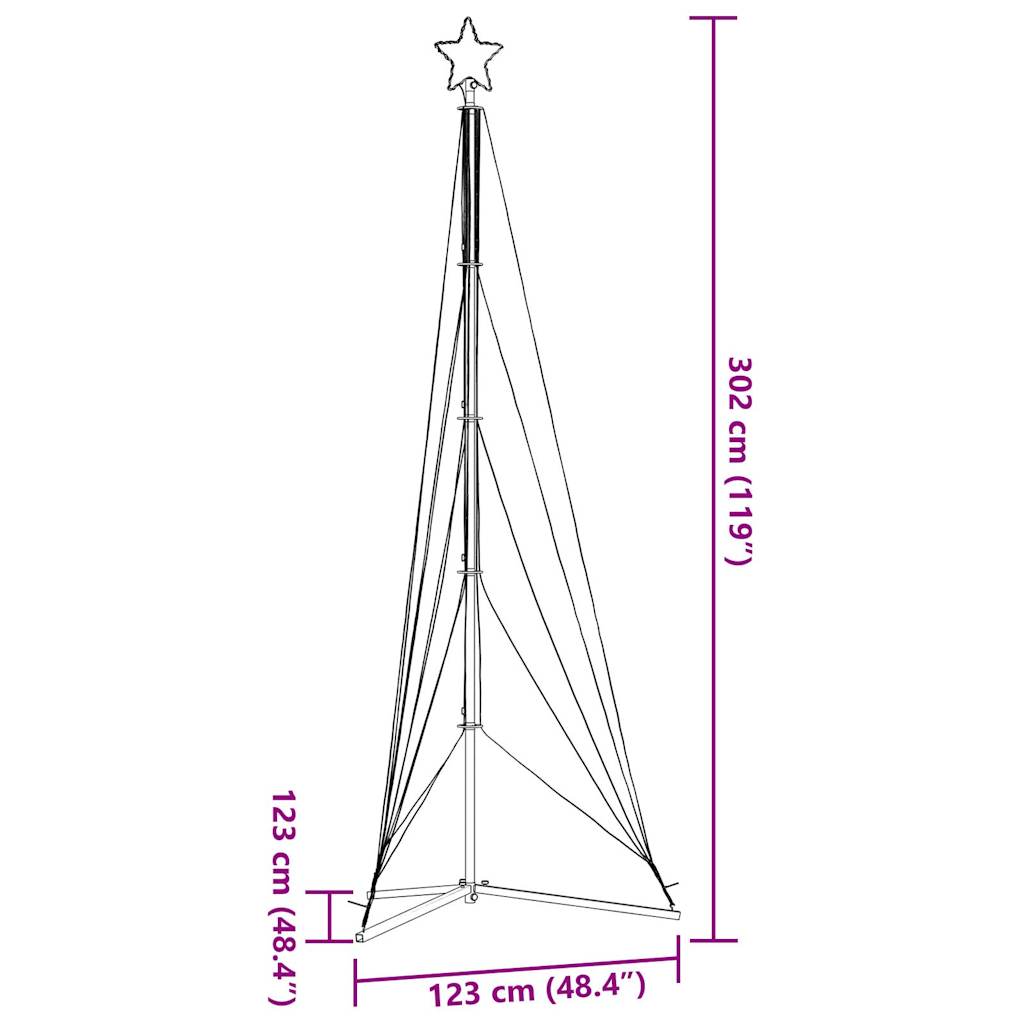 Instalație brad de Crăciun 525 LED-uri, albastru, 302 cm