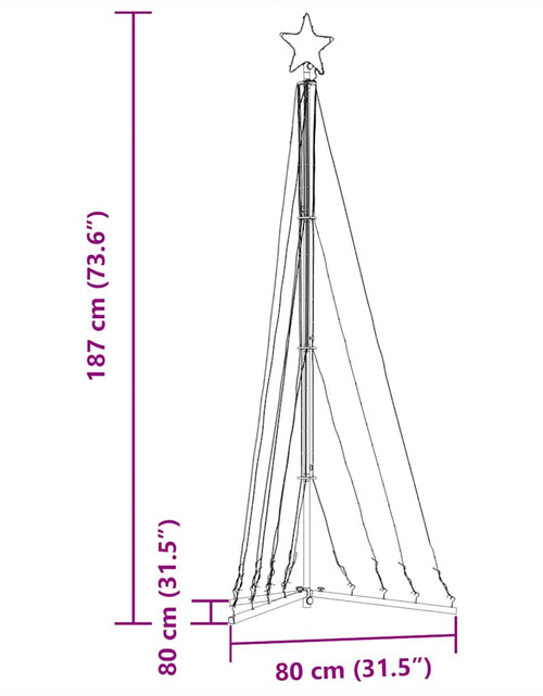 Încărcați imaginea în vizualizatorul Galerie, Instalație brad de Crăciun 339 LED-uri, colorat, 187 cm
