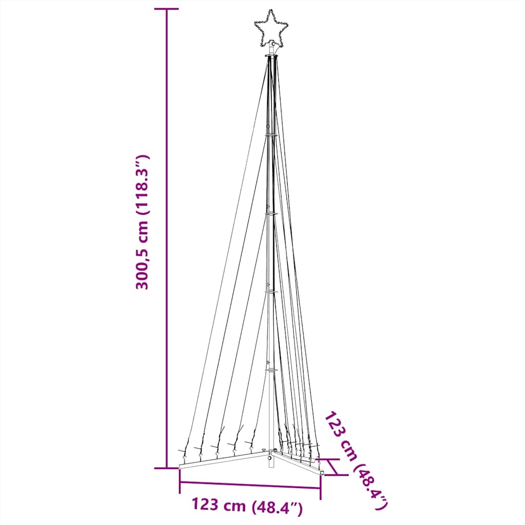 Instalație brad de Crăciun 495 LED-uri, alb cald, 300,5 cm