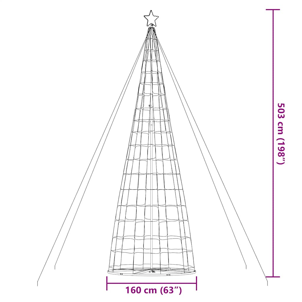 Con de lumină brad de Crăciun, 1534 LED-uri, alb rece, 503 cm