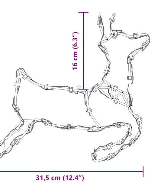 Загрузите изображение в средство просмотра галереи, Lumini de Crăciun Siluetă de ren 2 buc 35 LED-uri alb cald
