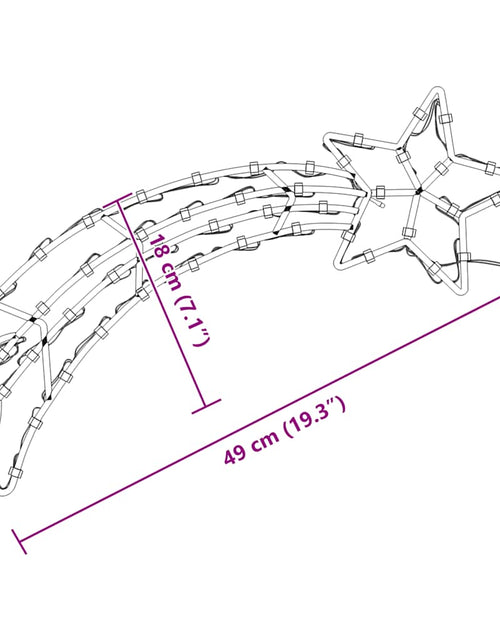 Încărcați imaginea în vizualizatorul Galerie, Lumini Crăciun Siluetă stea căzătoare 2 buc 50 LED-uri alb cald
