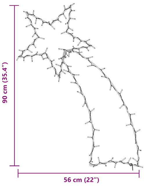 Încărcați imaginea în vizualizatorul Galerie, Lumini Crăciun Siluetă stea căzătoare 115 LED-uri alb cald
