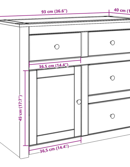 Încărcați imaginea în vizualizatorul Galerie, Dulap cu sertare Panama, 93x40x80 cm, lemn masiv de pin
