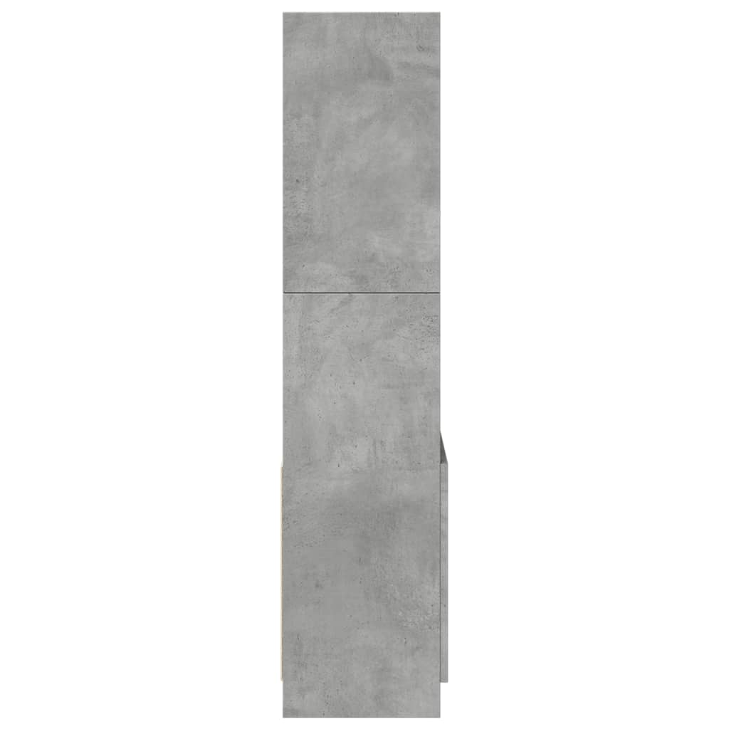 Dulap înalt, gri beton, 63x33x140 cm, lemn prelucrat