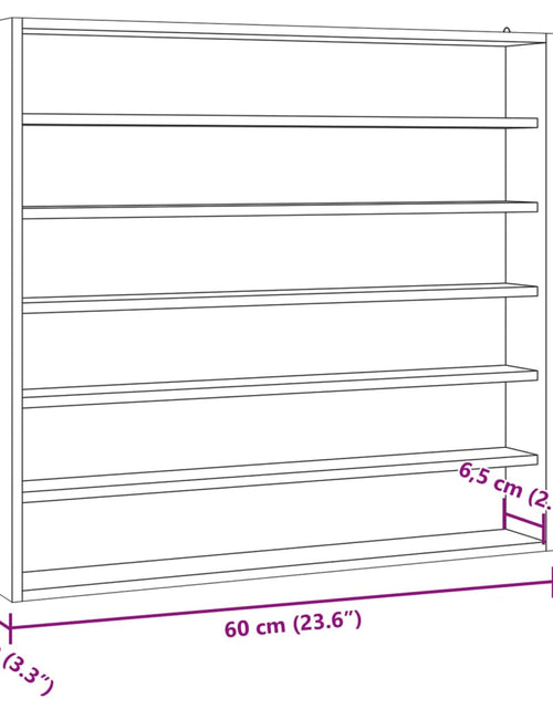 Încărcați imaginea în vizualizatorul Galerie, Vitrină de perete cu 6 rafturi, 60x8,5x55 cm
