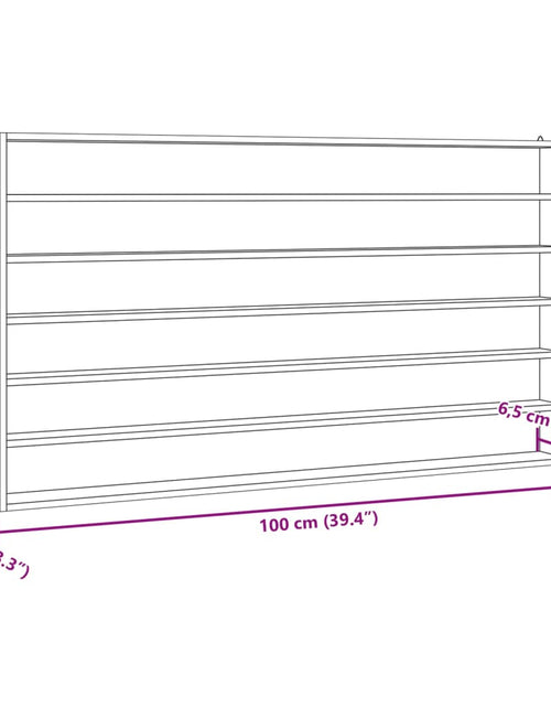 Încărcați imaginea în vizualizatorul Galerie, Vitrină de perete cu 6 rafturi, 100x8,5x55 cm
