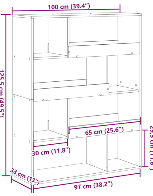 Încărcați imaginea în vizualizatorul Galerie, Bibliotecă, gri sonoma, 100x33x125,5 cm, lemn prelucrat
