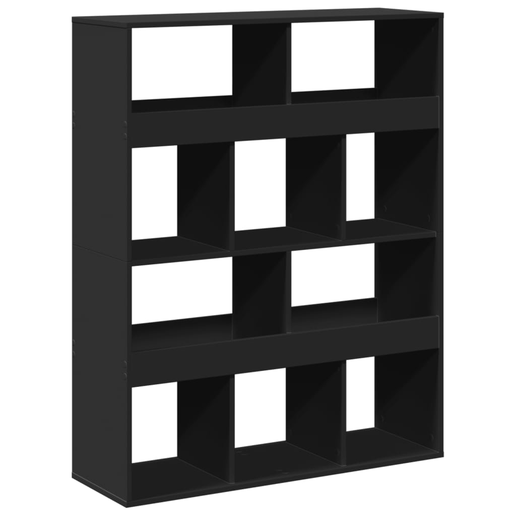 Bibliotecă, negru, 100x33x125,5 cm, lemn prelucrat