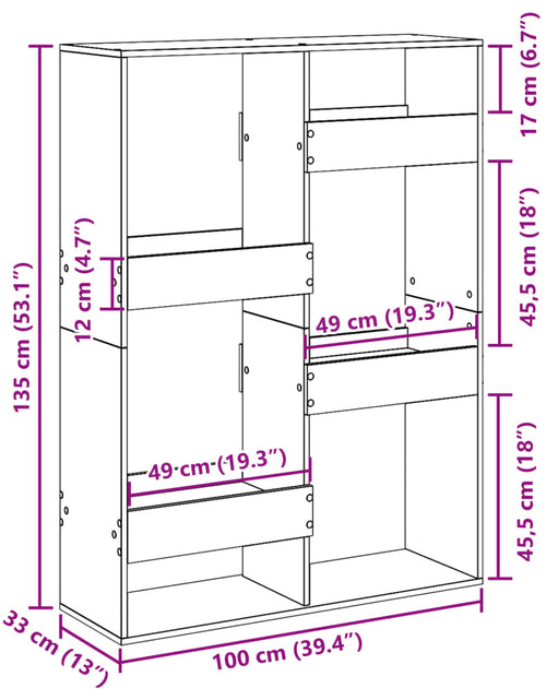 Încărcați imaginea în vizualizatorul Galerie, Bibliotecă, gri sonoma, 100x33x135 cm, lemn prelucrat
