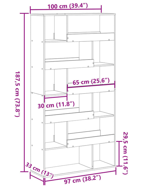 Încărcați imaginea în vizualizatorul Galerie, Separator de cameră lemn vechi, 100x33x187,5 cm, lemn prelucrat
