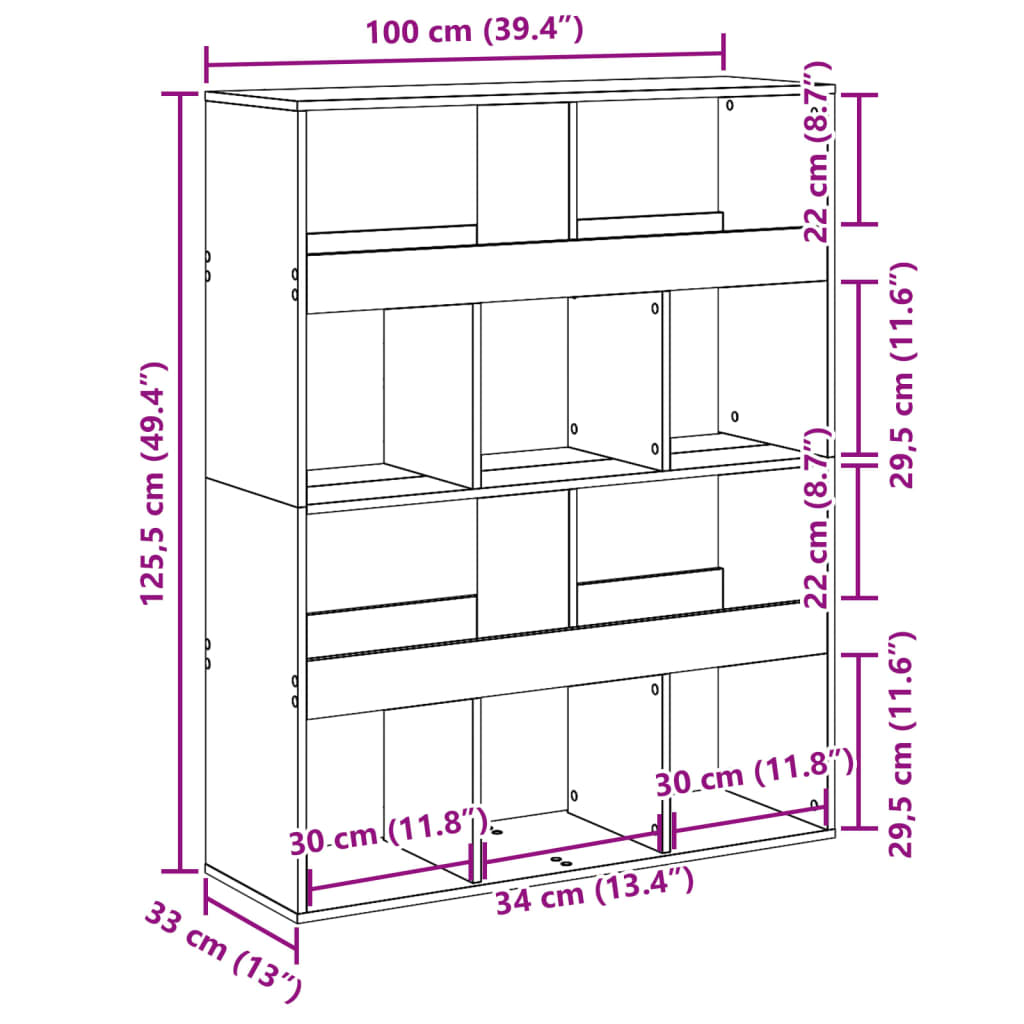 Separator de cameră lemn vechi, 100x33x125,5 cm, lemn prelucrat